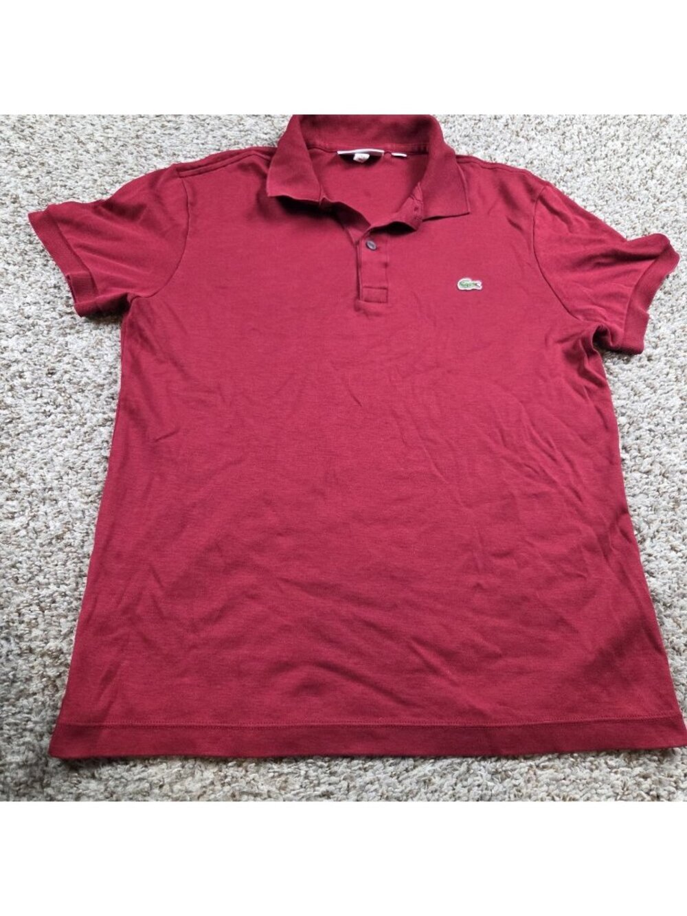 Lacoste Shirt Adult Small Red Polo Golf Casual Preppy Short Sleeve